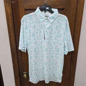 Stafford Light Blue Patterned Polo Shirt